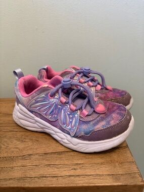 Skechers Girls' Iridescent Purple & Pink Butterfly Sneakers